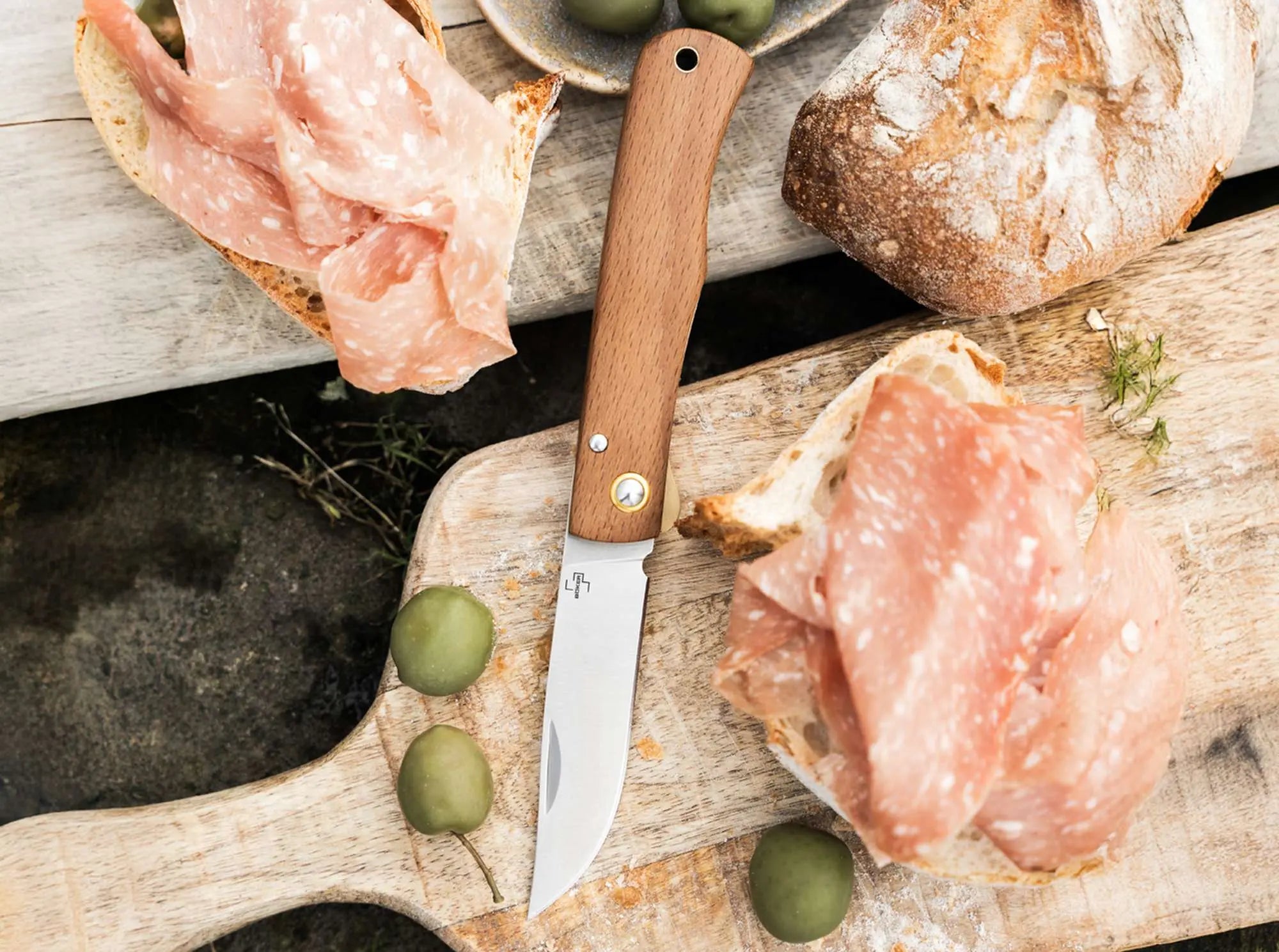 Böker Plus Rusticus Taschenmesser – Holzgriff, 420 Stahl, Linerlock, Nostalgie-EDC Böker Plus
