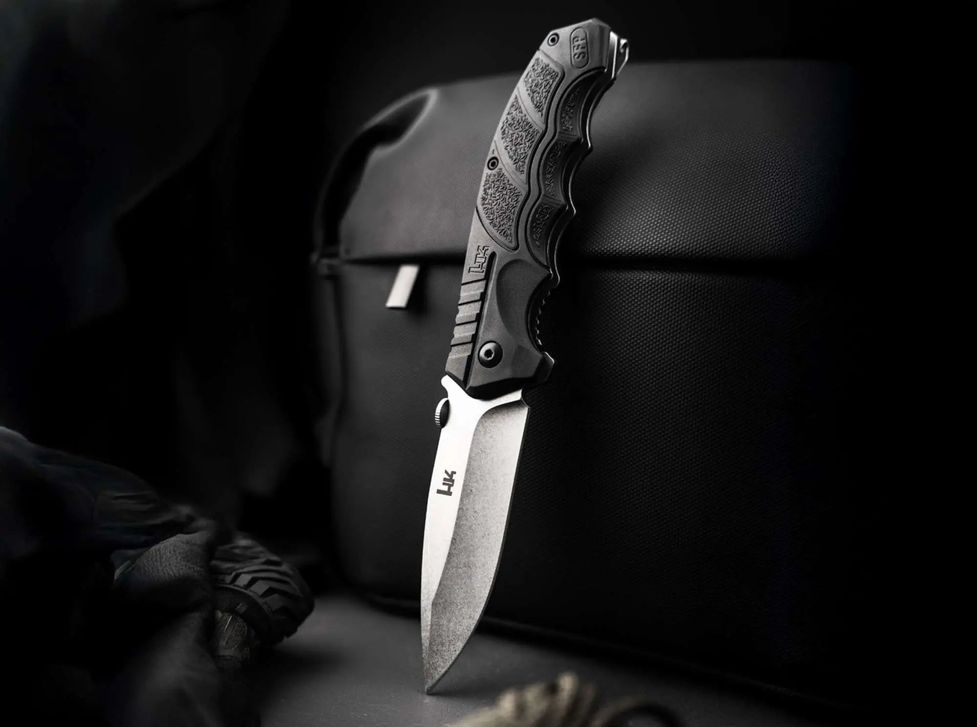 Heckler & Koch SFP Tactical Folder D2 Messer Linerlock EDC Taschenmesser Heckler & Koch