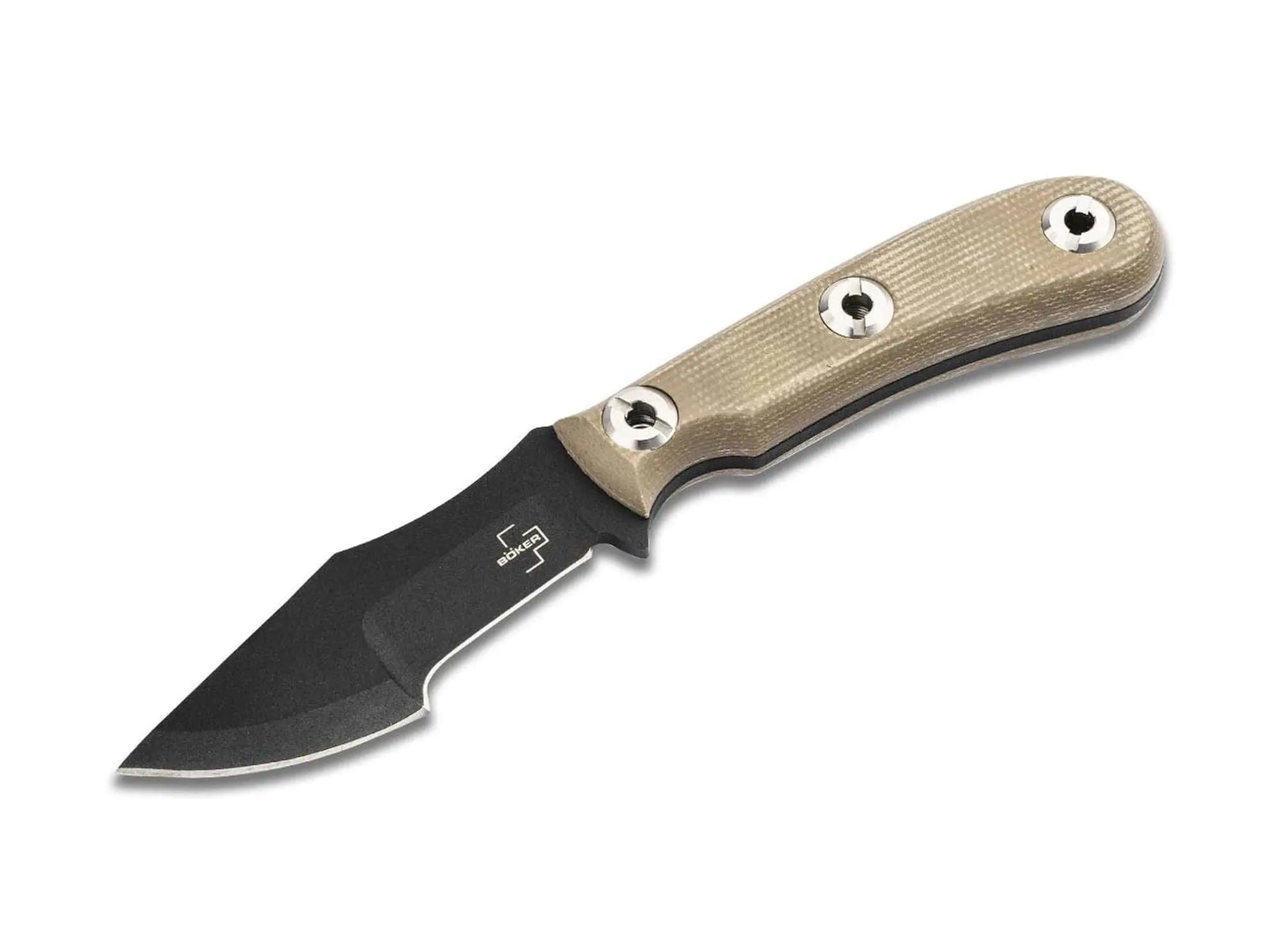 Böker Plus Micro Tracker 2.0 – Kompaktes Bushcraft- und Outdoor-Messer aus 1095 Stahl mit Micarta-Griff & Kydexscheide Böker Plus