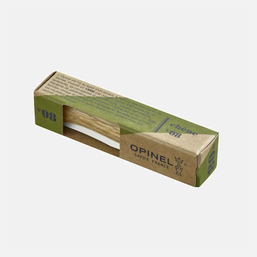 Opinel N°08 Eiche – Zeitloses Taschenmesser mit Edelstahlklinge & Griff aus französischer Eiche Opinel