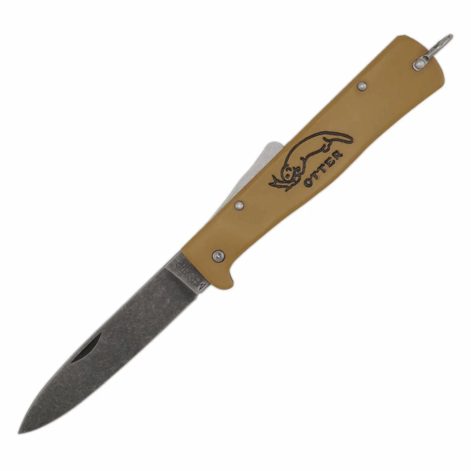 OTTER Mercator Sahara – Klappmesser mit C75 Stone Wash & sandfarbenem Griff, Solingen GMELCH
