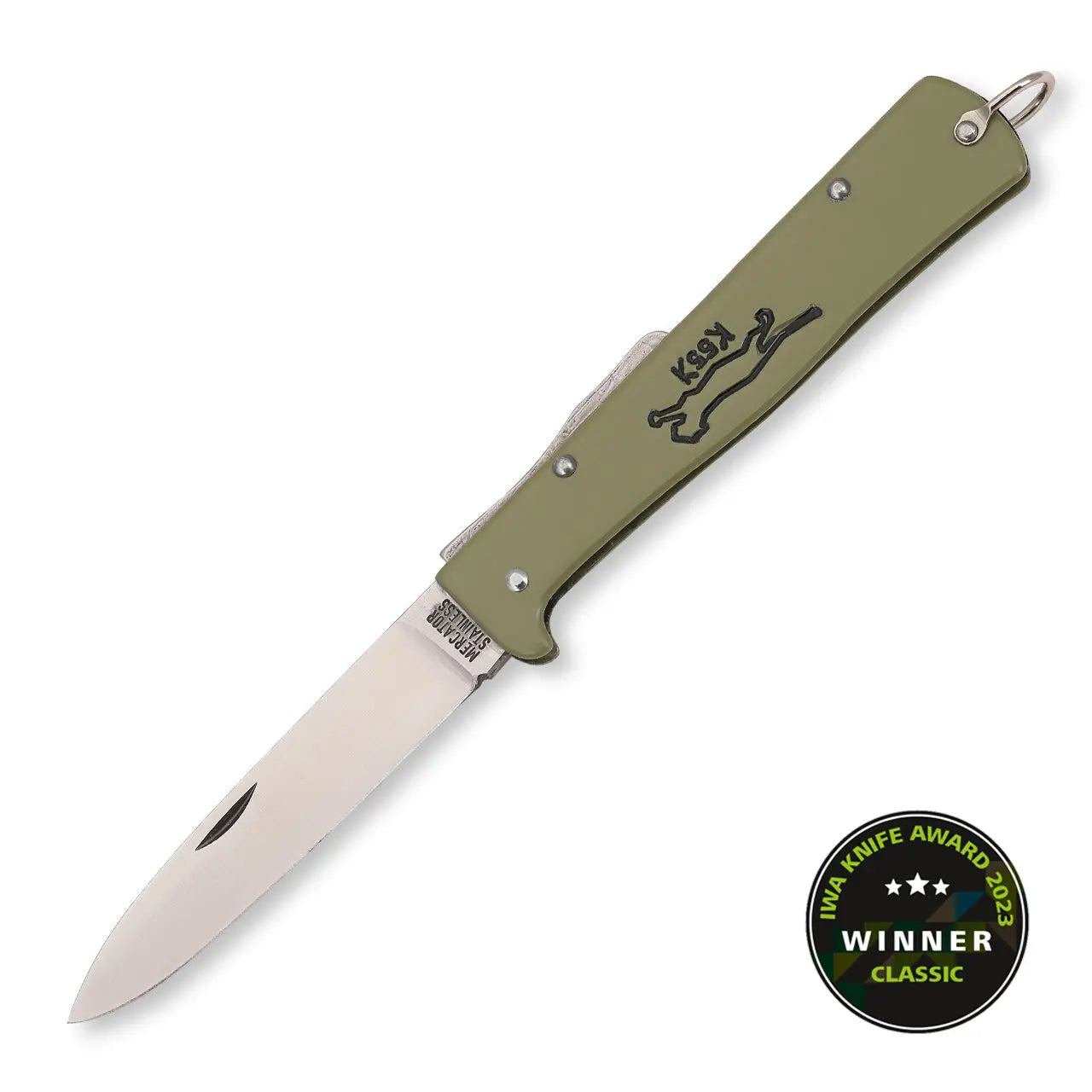 OTTER Mercator K55K Katze Schilfgrün – IWA Knife Award 2023, Black Cat, Solingen Otter