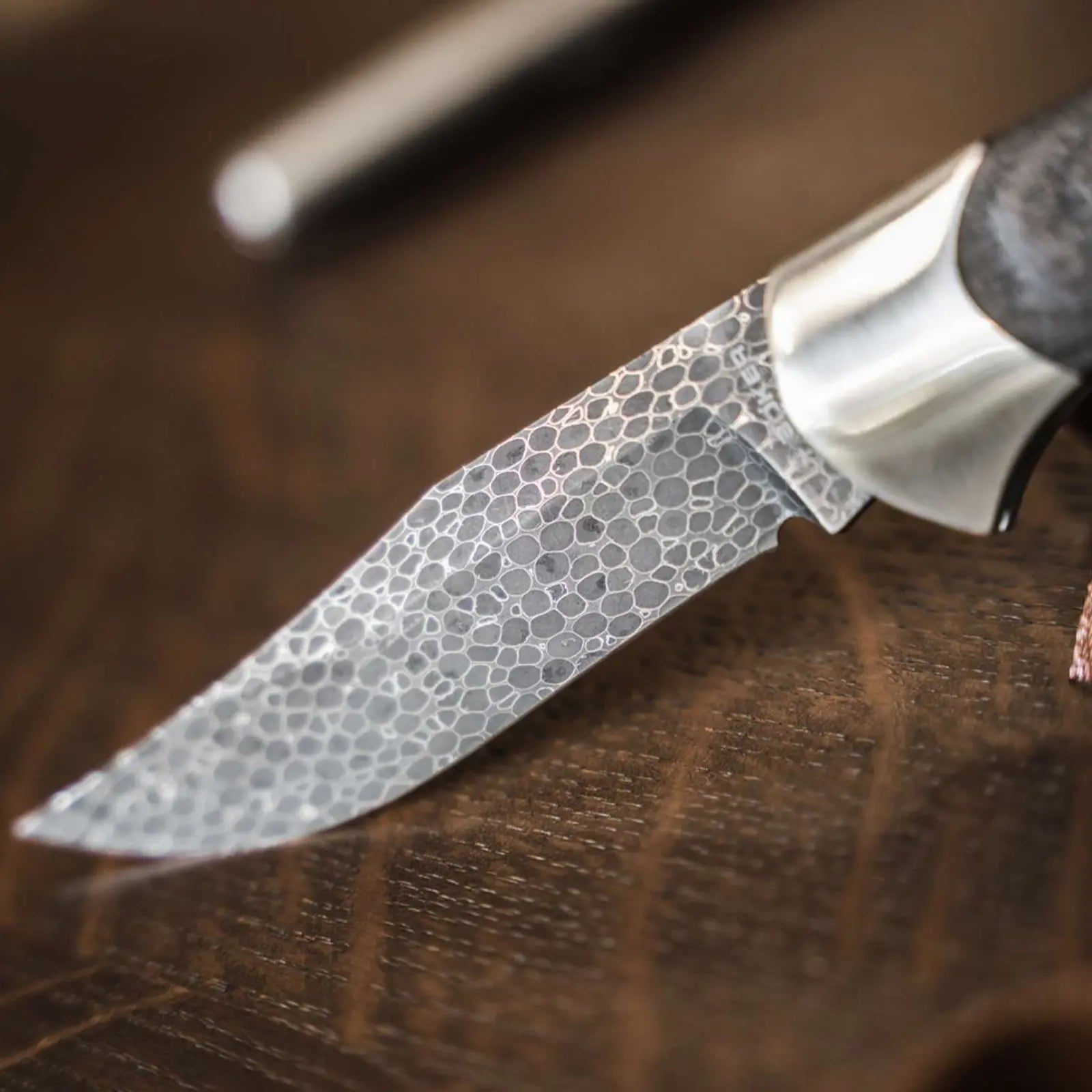 Böker Scout Damast Mooreiche – Limitiert, Dragonskin, Neusilber, Backlock, Solingen, 40th Anniversary Damast Böker Manufaktur Solingen