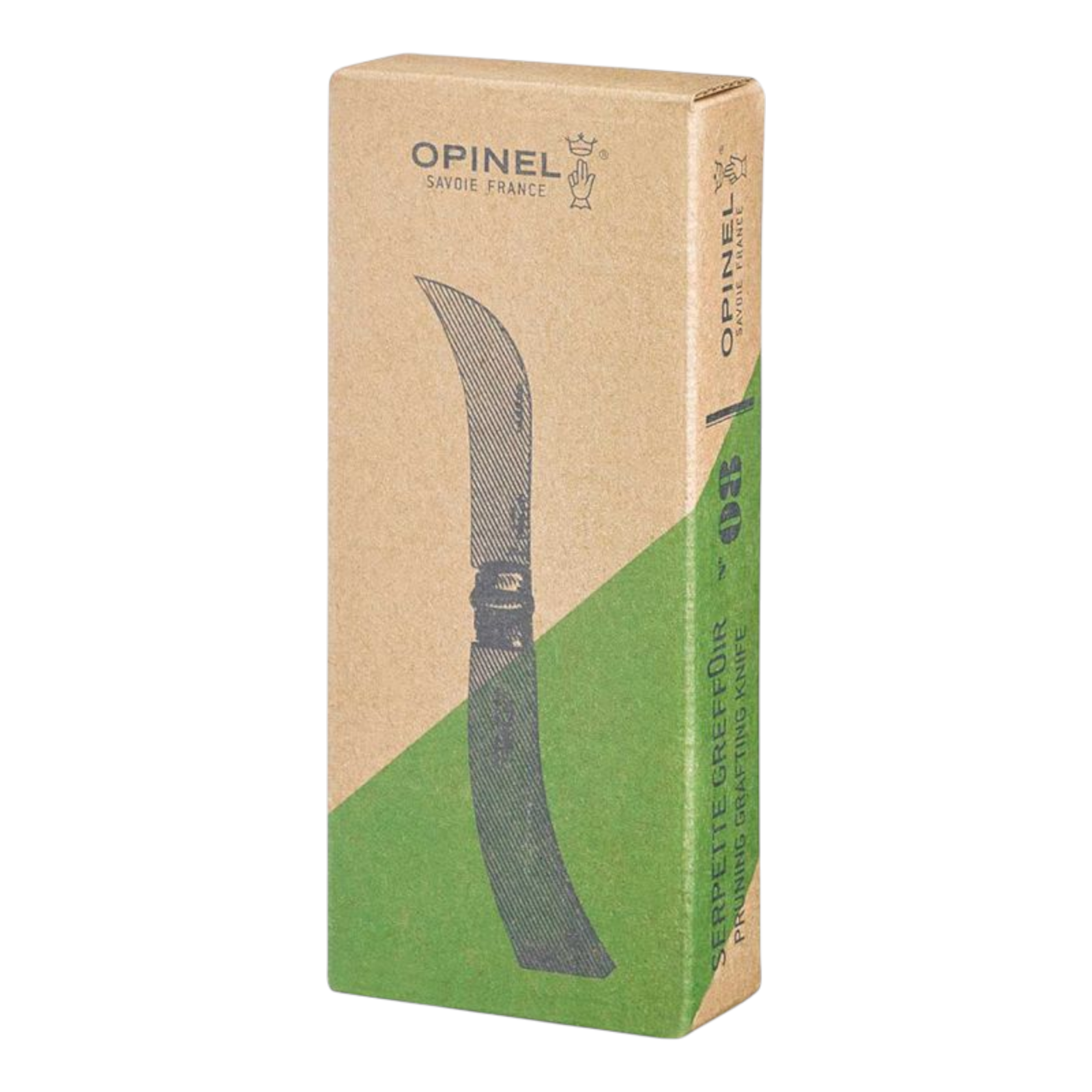 Opinel Gartenmesser N°08 – Hippe-Messer mit gebogener Edelstahlklinge zum Veredeln & Zurückschneiden Opinel