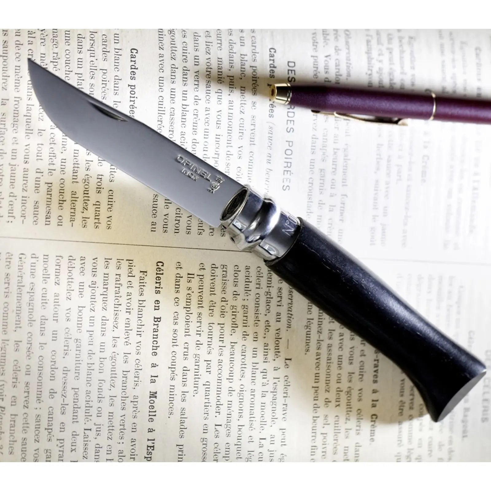 Opinel N°08 Ebenholz – Luxus-Taschenmesser mit tiefschwarzem Holzgriff & polierter Edelstahlklinge Opinel