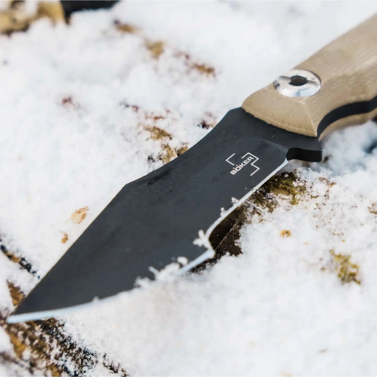 Böker Plus Micro Tracker 2.0 – Kompaktes Bushcraft- und Outdoor-Messer aus 1095 Stahl mit Micarta-Griff & Kydexscheide Böker Plus