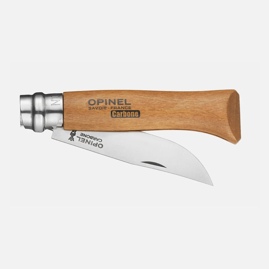 Opinel N°08 Carbon – Klassisches Taschenmesser mit Carbonstahlklinge & Buchenholzgriff Opinel