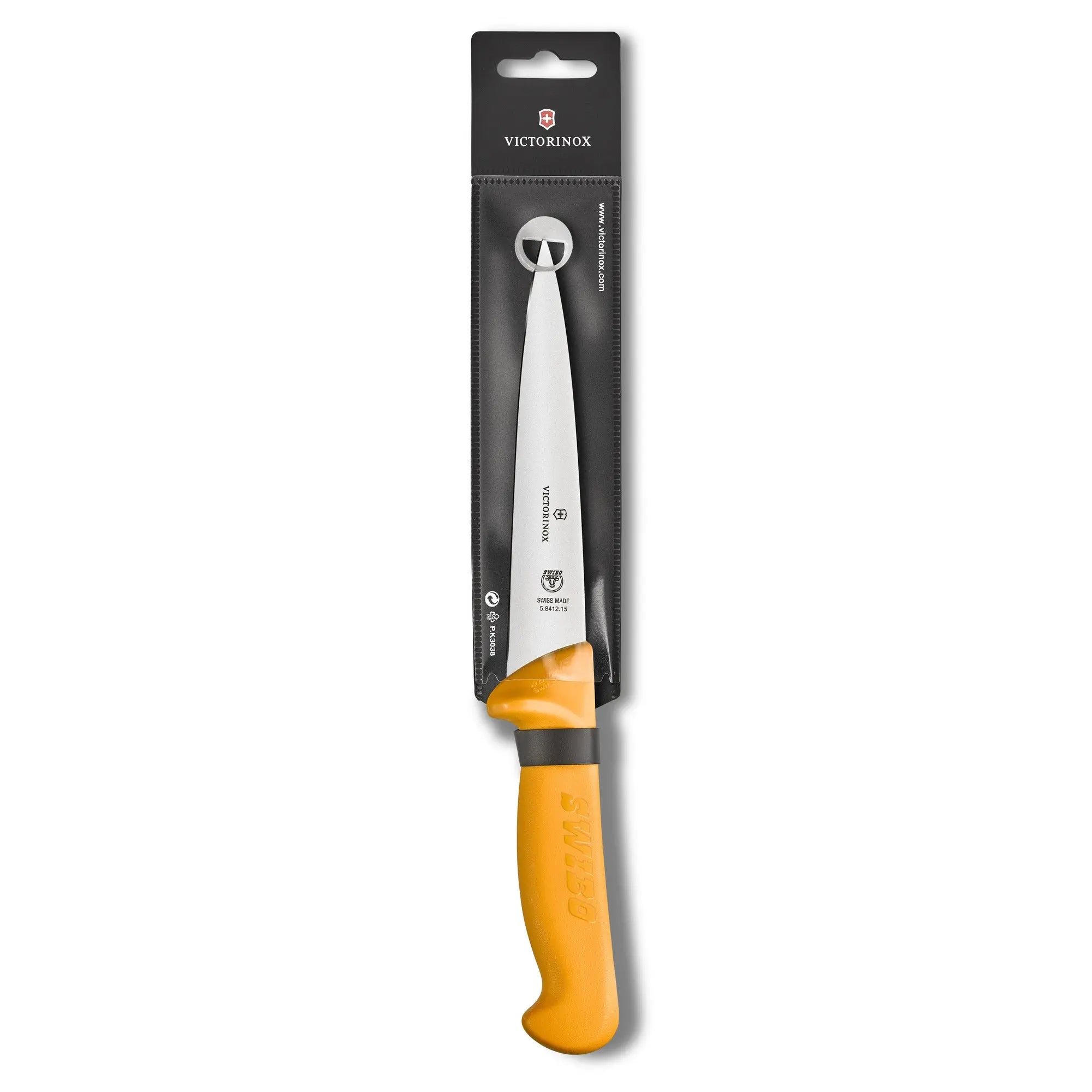 Victorinox Swibo Ausbein- und Stechmesser – 15 cm, gerade Klinge, orange, mit SB-Hülle 5.8412.15 Victorinox
