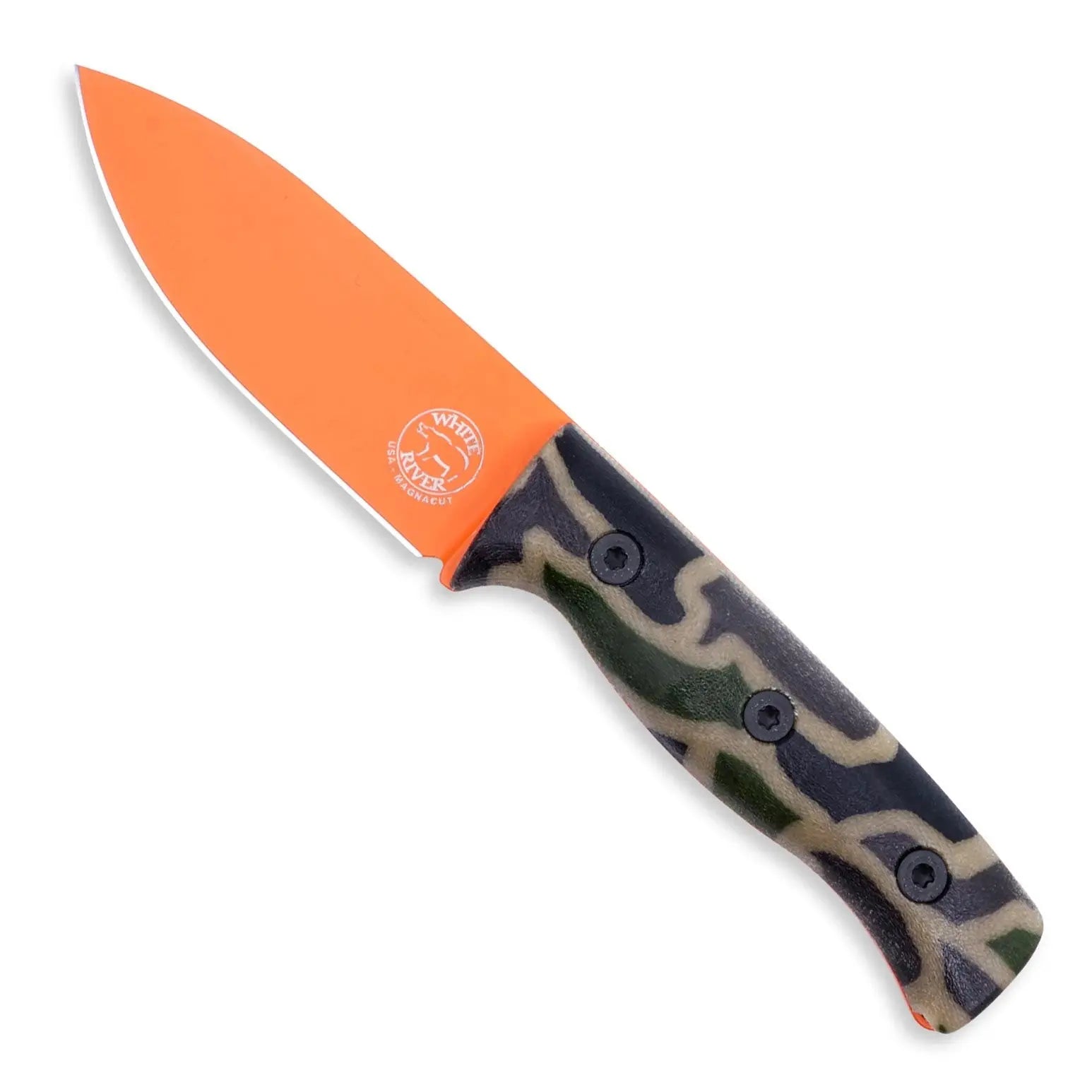 White River Ursus Cub MagnaCut Orange Duck Camo G-Carta Limited USA Messer White River Knife & Tool