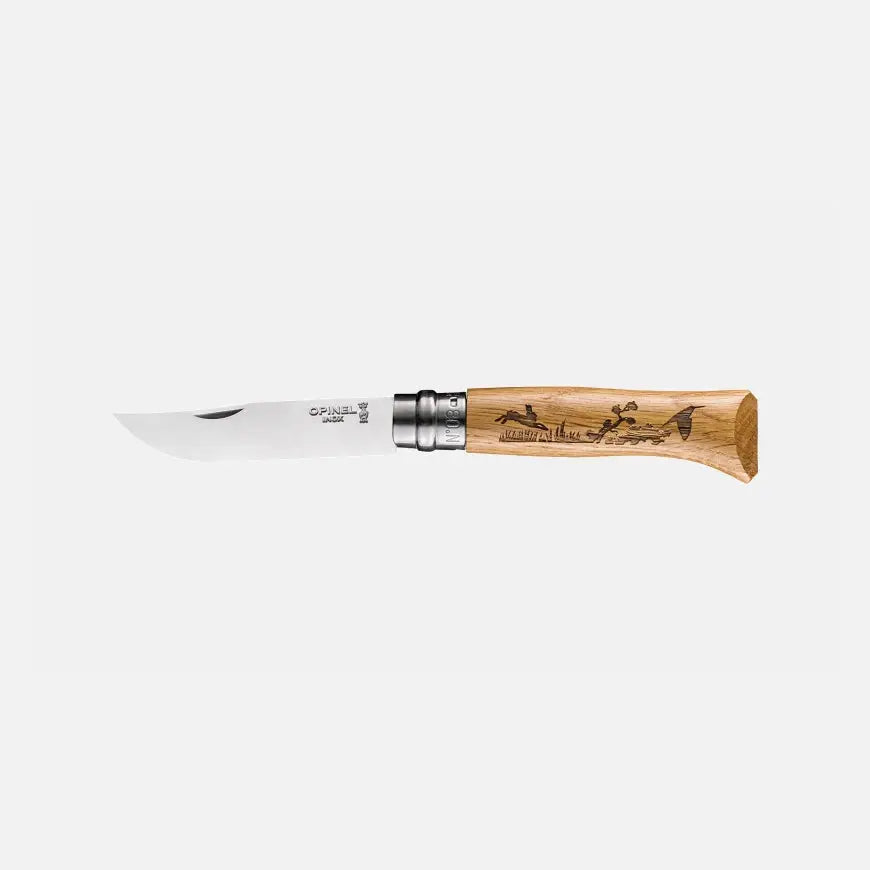 Opinel N°08 Animalia Hase – Taschenmesser mit Gravur auf Eichenholzgriff & 8,5 cm Edelstahlklinge Opinel