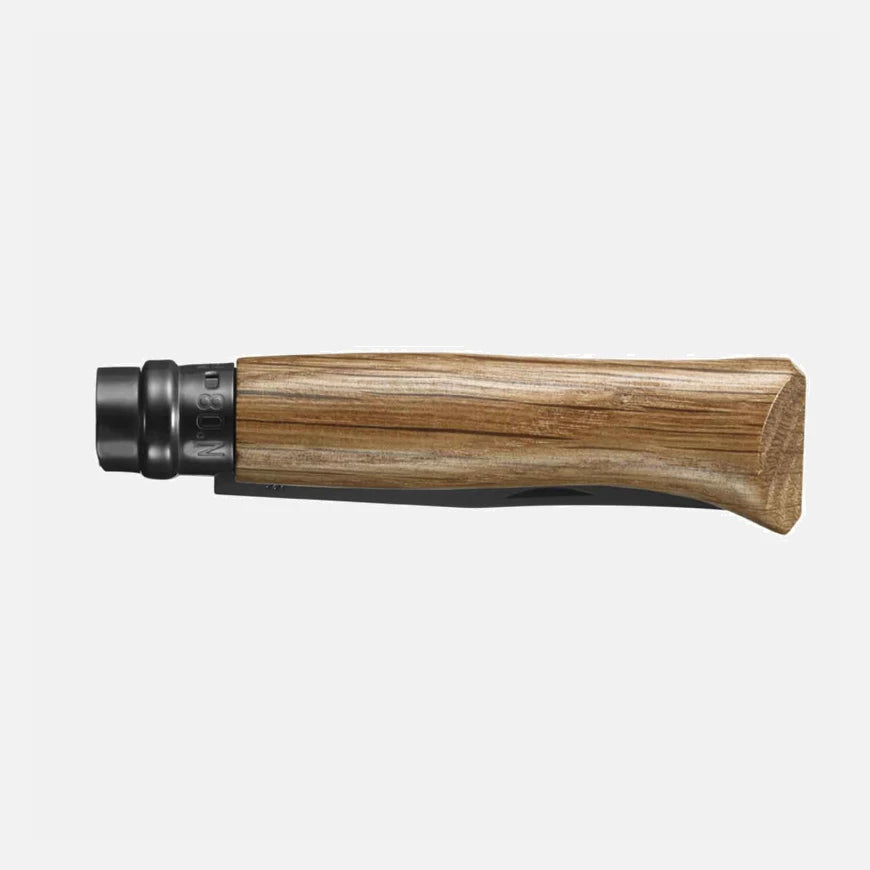 Opinel N°08 Eiche Black – Edles Taschenmesser mit schwarzer PVD-Klinge & Griff aus französischer Eiche Opinel