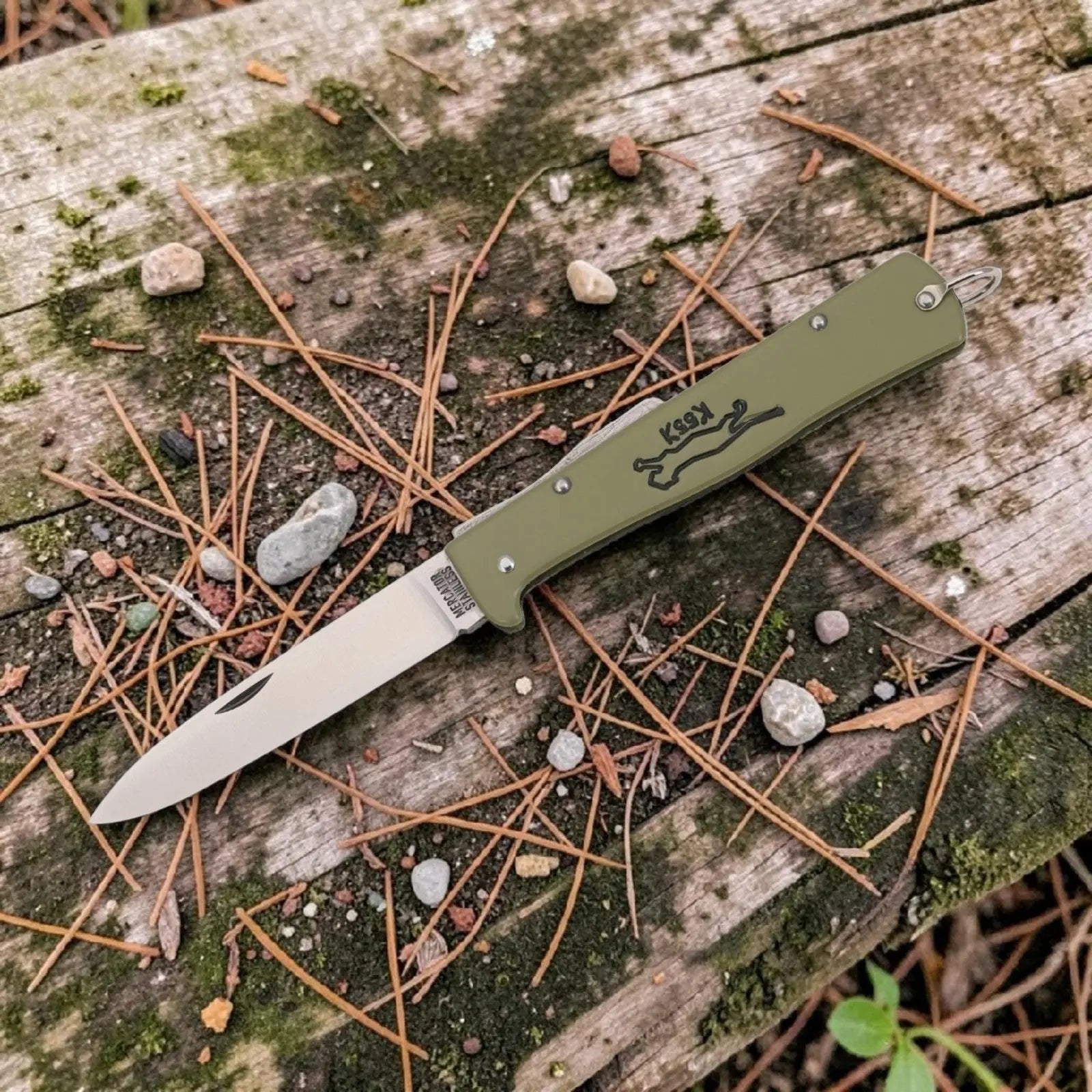 OTTER Mercator K55K Katze Schilfgrün – IWA Knife Award 2023, Black Cat, Solingen Otter