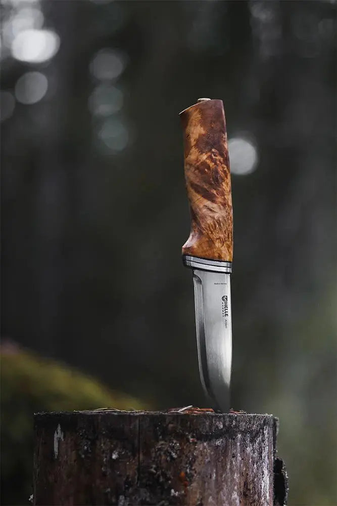 Helle Alden 12C27 Maserbirke Scandi Jagdmesser Lederscheide HELLE