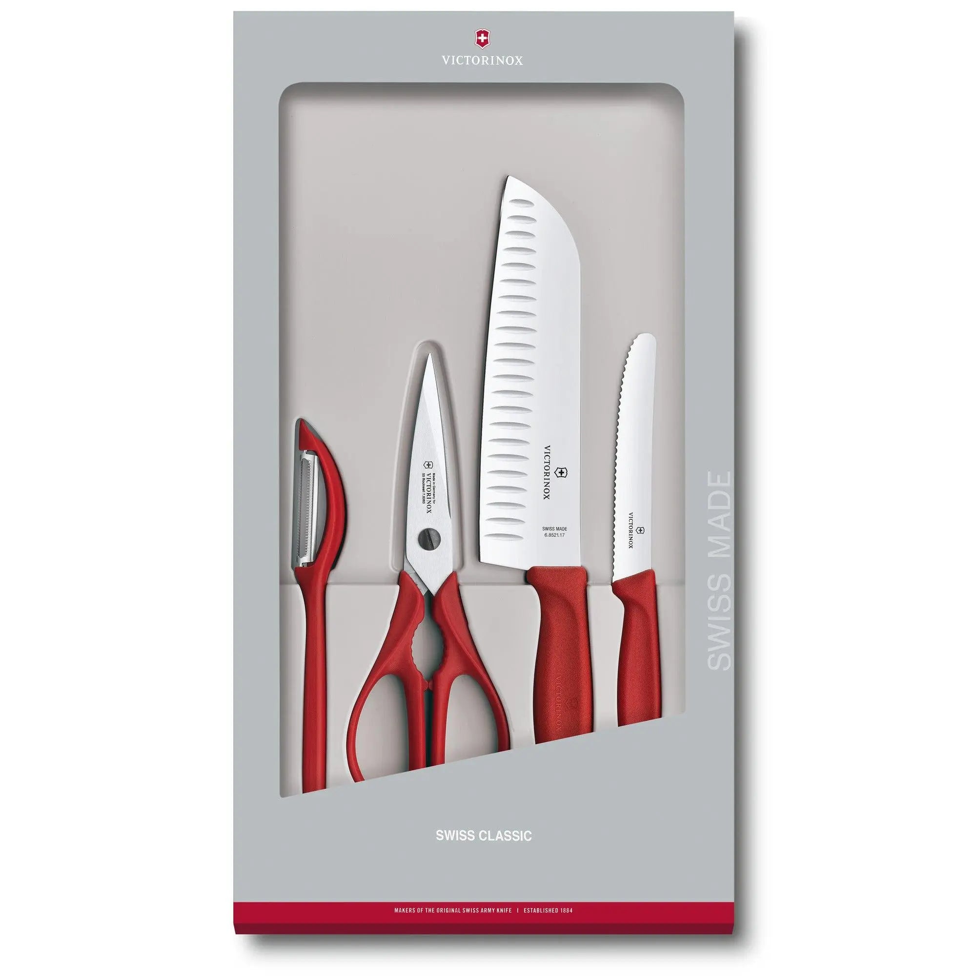 Victorinox Swiss Classic Küchengarnitur 4-teilig rot oder schwarz Victorinox