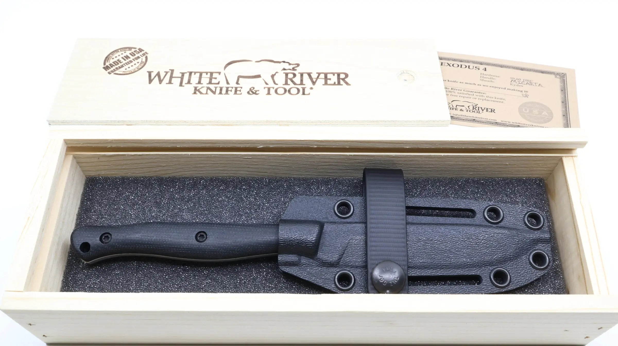 White River Exodus 3, Black Micarta, Magnacut - GMELCH