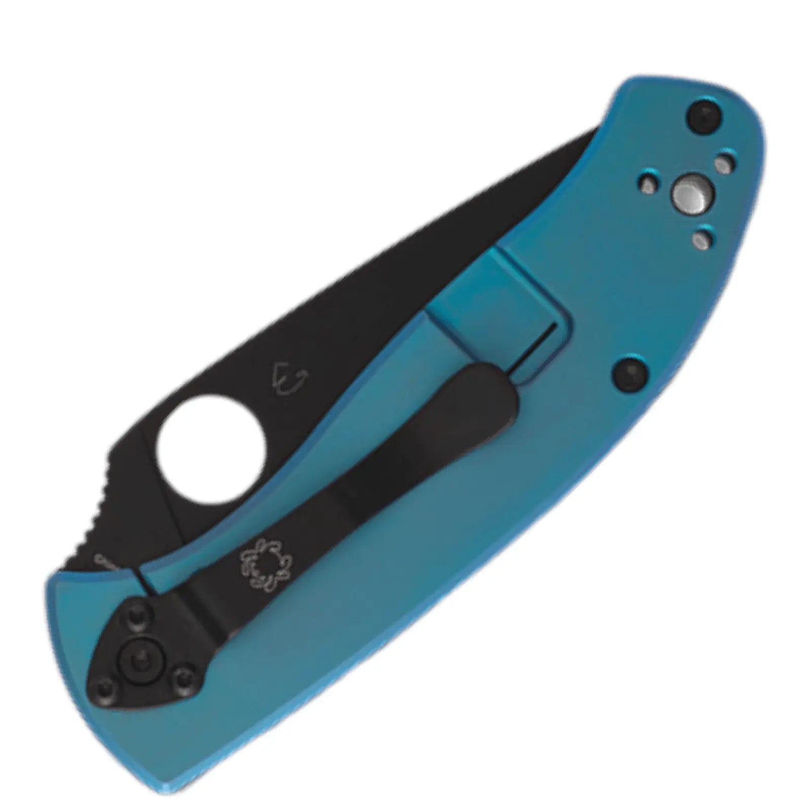 Spyderco Tenacious R.I.L. Blue Titanium Black Blade PlainEdge Spyderco