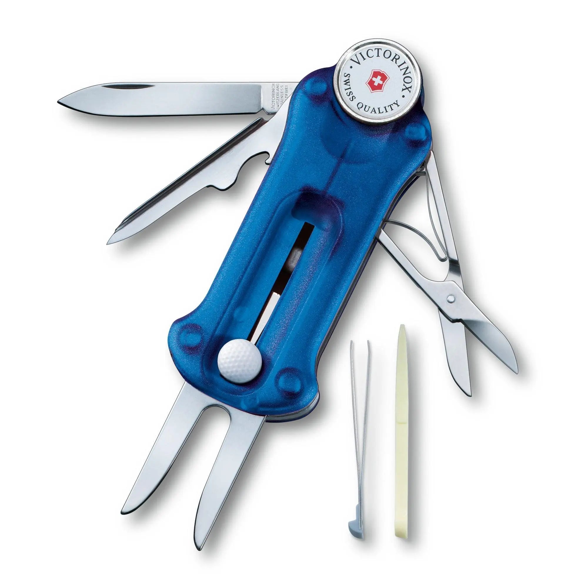 Victorinox Golf Tool Faltschachtel Blau, Rot, Schwarz transparent 0.7052.T2 Victorinox