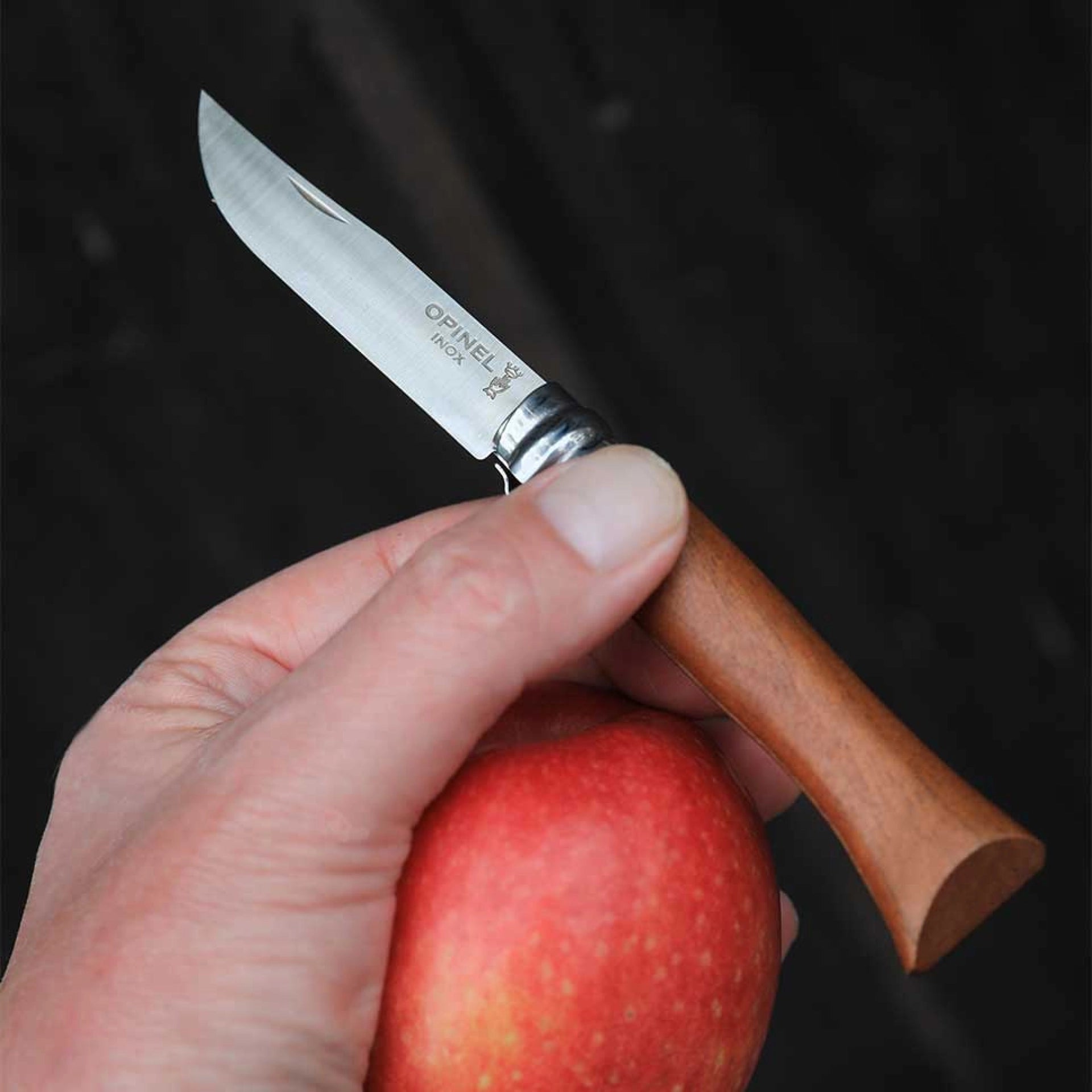 Opinel N°08 Nussholz – Klassisches Taschenmesser mit Edelstahlklinge & Griff aus edlem Nussbaumholz Opinel