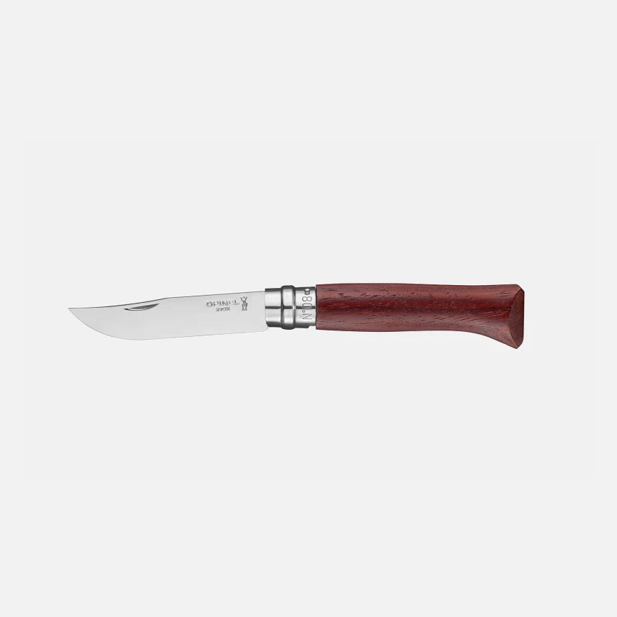 Opinel N°08 Luxus Padouk – Edles Taschenmesser mit spiegelpolierter Edelstahlklinge & Padouk-Holzgriff Opinel
