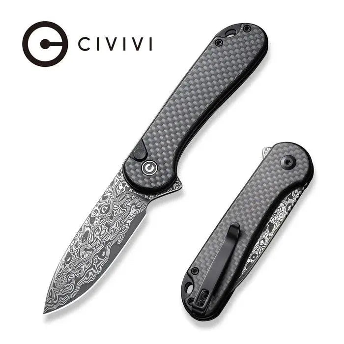 CIVIVI Button Lock Elementum II CF Damascus C18062PB-DS1 CIVIVI