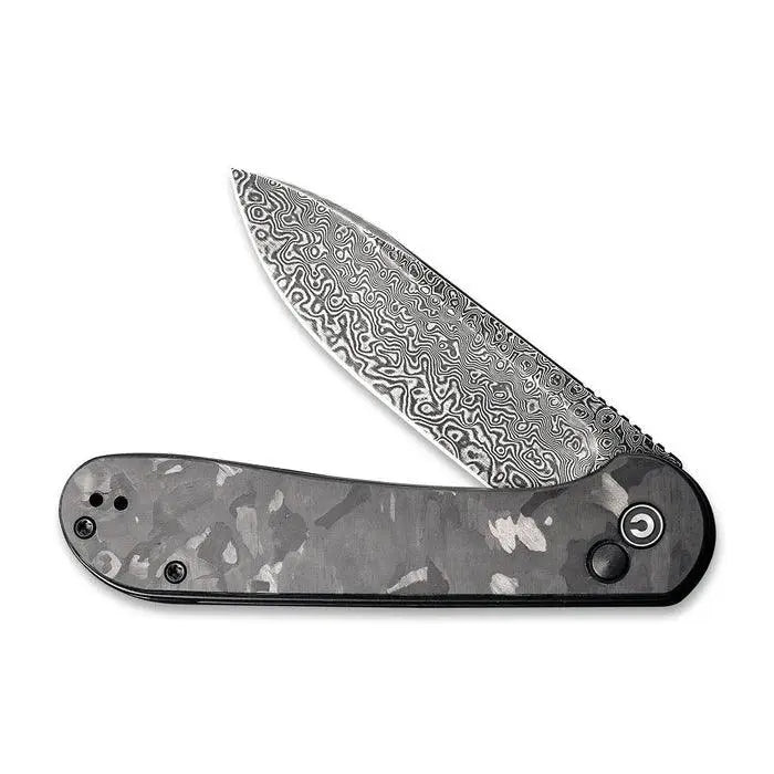CIVIVI Button Lock Elementum Damascus CF C2103DS-3 CIVIVI