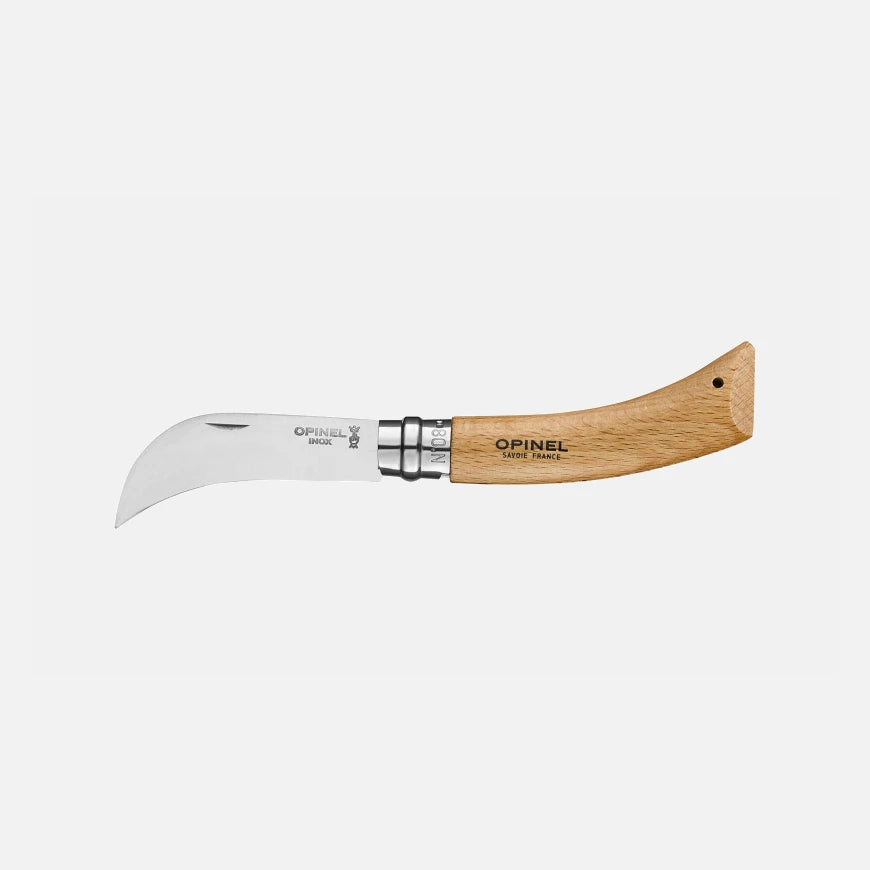 Opinel Gartenmesser N°08 – Hippe-Messer mit gebogener Edelstahlklinge zum Veredeln & Zurückschneiden Opinel