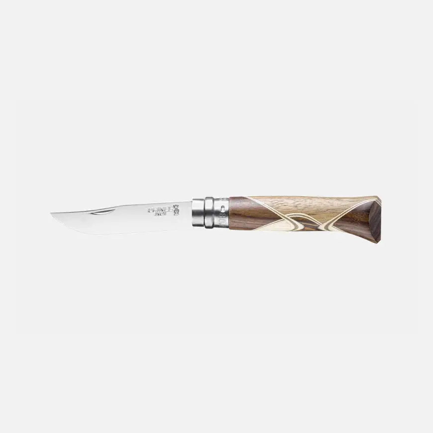 Opinel Chaperon N°08 – Luxus-Taschenmesser mit Intarsien aus edlen Hölzern & Edelstahlklinge Opinel