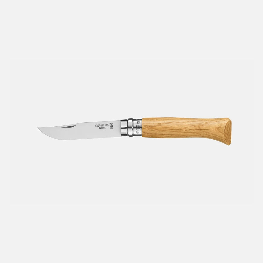Opinel N°08 Eiche – Zeitloses Taschenmesser mit Edelstahlklinge & Griff aus französischer Eiche Opinel
