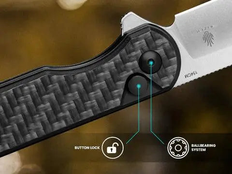 Kizer Assassin CF G10 Black Button Lock Kizer