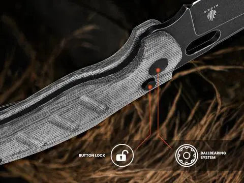 Kizer Sheepdog C01C Micarta Black Button Lock Kizer