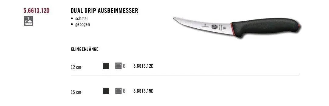 Victorinox Ausbeinmesser 15 cm Fibrox Dual Grip 5.6613.15D Victorinox