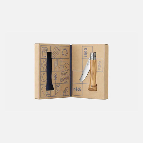 Opinel néo6 Opiflex Taschenmesser Olivenholz – 7 cm Klinge, Made in France Opinel