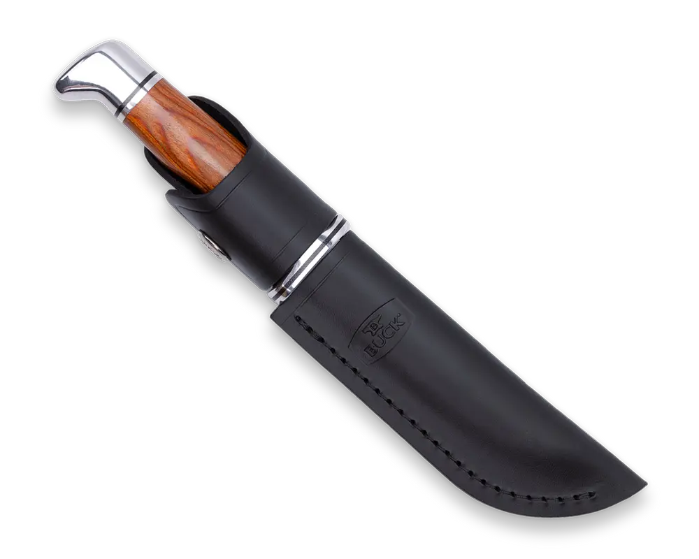 Buck Knives 117 Brahma – Jagd- und Outdoormesser mit 420HC Edelstahlklinge & Lederscheide Buck