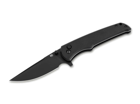 Böker Magnum Blackjay Taschenmesser – 440A Stahl, Button Lock, Flipper, G10 Griff – EDC-Messer in Schwarz
