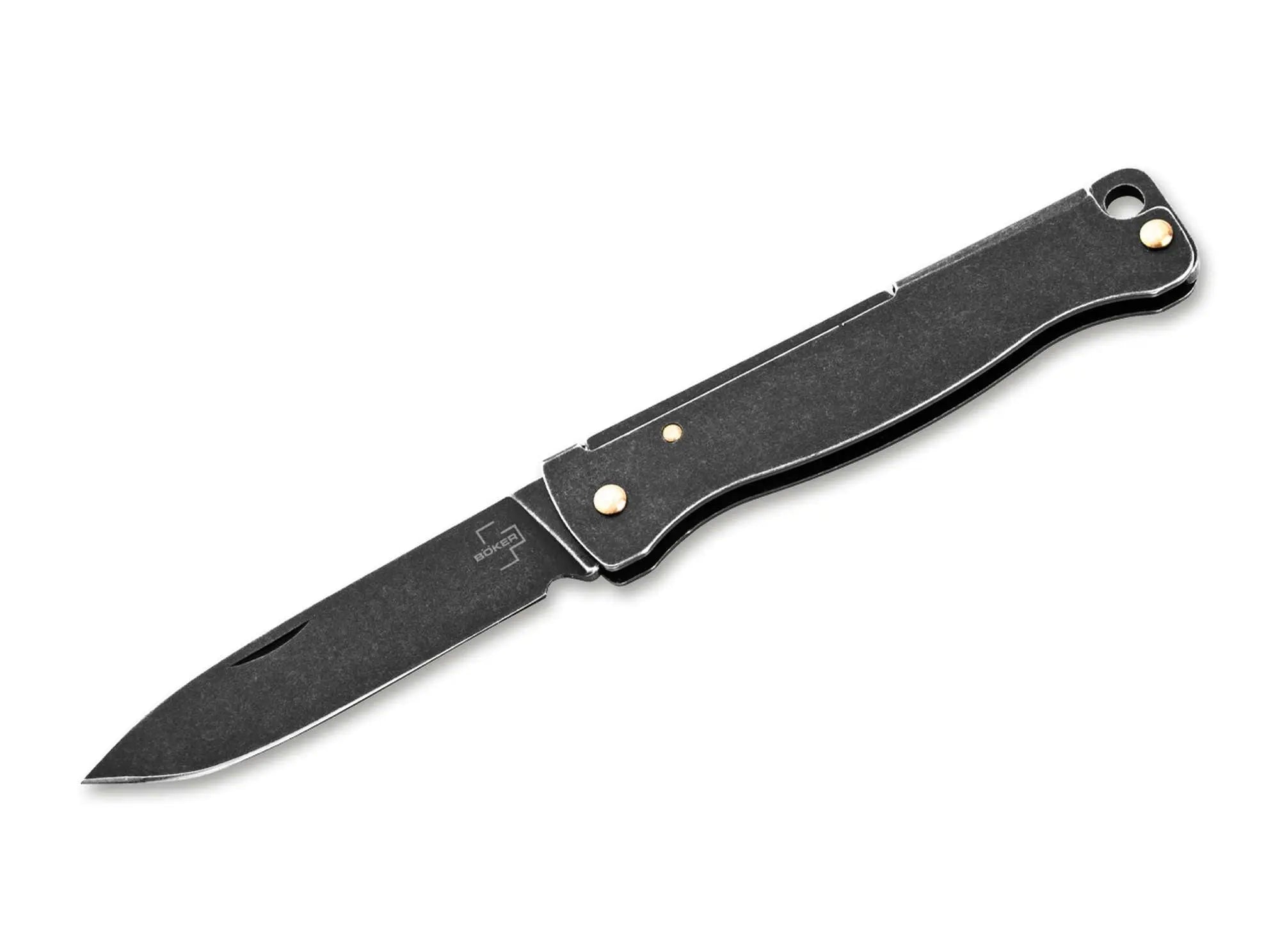 Böker Plus Atlas Mini Dark – Schlüsselbundmesser mit Black-Stonewash-Finish Böker Plus