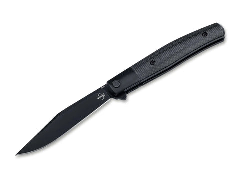 Böker Plus Modern Stockman – Taschenmesser mit Nitro-V Stahl, Micarta Griff & Flipper | Linerlock EDC Böker Plus