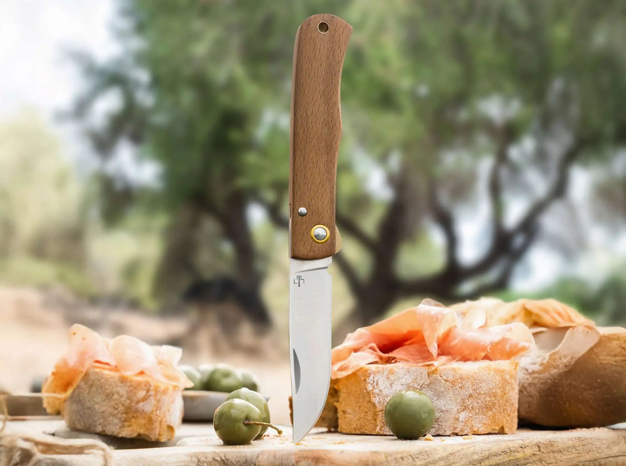 Böker Plus Rusticus Taschenmesser – Holzgriff, 420 Stahl, Linerlock, Nostalgie-EDC Böker Plus