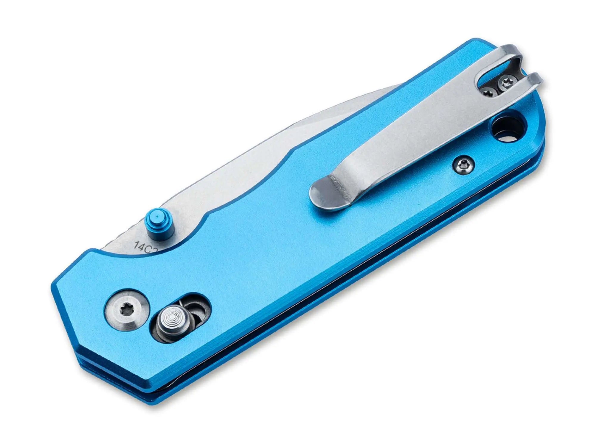 Böker Plus Rockstub Blue 14C28N Crossbar Lock Aluminium Taschenmesser Böker Plus