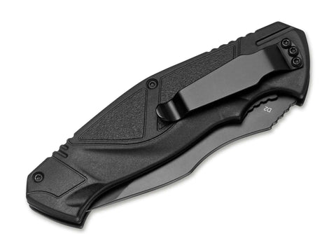 Böker Plus All Black Pro 42 Messer D2 Zweihand Linerlock §42a konform Taschenmesser Böker Plus