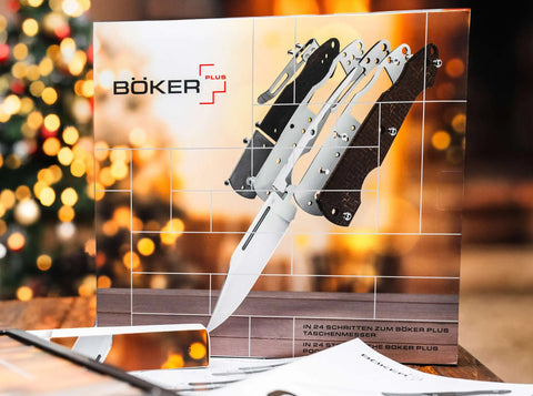 Böker Plus Adventskalender 2026 Gent – Verpackung des Messerbausatzes