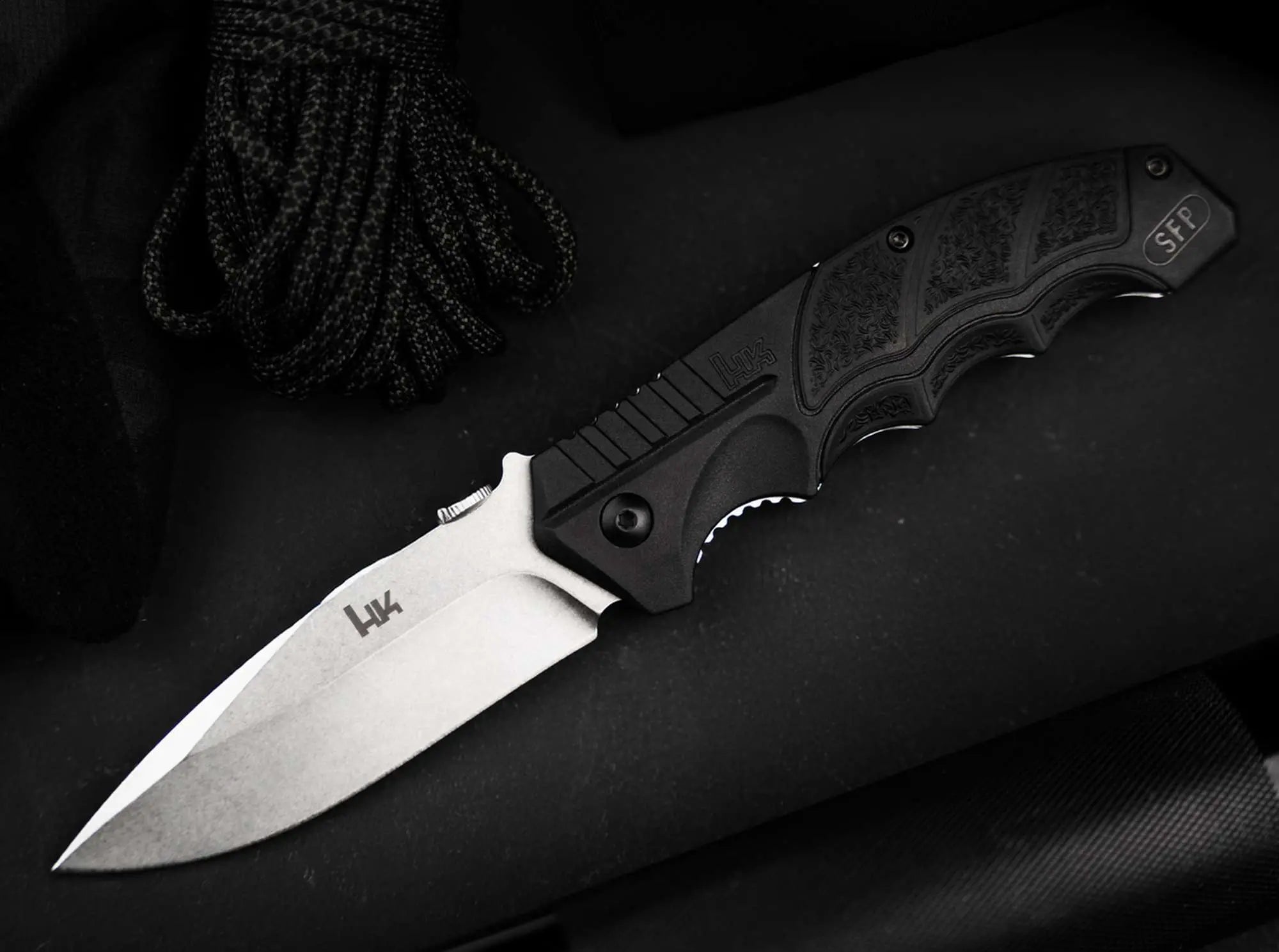 Heckler & Koch SFP Tactical Folder D2 Messer Linerlock EDC Taschenmesser Heckler & Koch