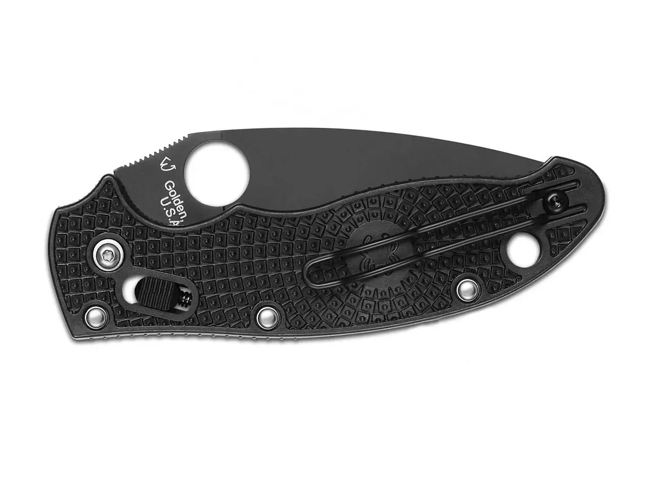 Spyderco Manix 2 Lightweight All Black – Ultraleichtes Taschenmesser mit Ball Bearing Lock Spyderco