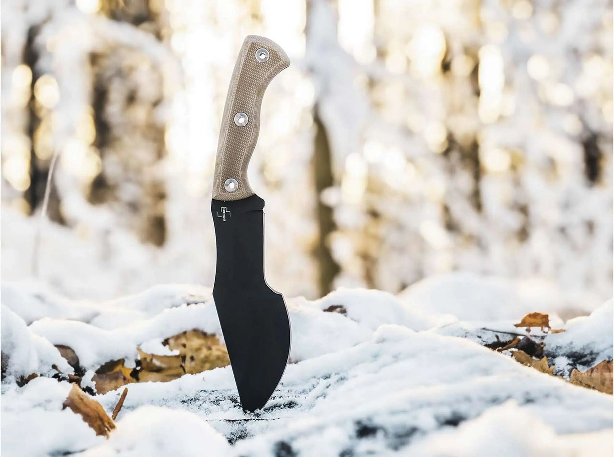 Böker Plus Tracker 2.0 – 1095 Carbonstahl, Micarta, Kydexscheide – Design Dave Wenger, Survivalmesser Böker Plus
