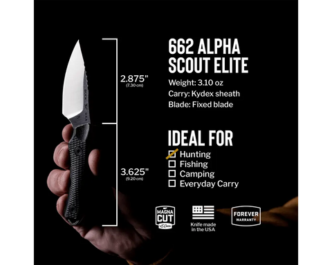 Buck 662 Alpha Scout Elite Black G10 – MagnaCut Jagdmesser (0662BKS-B) - GMELCH