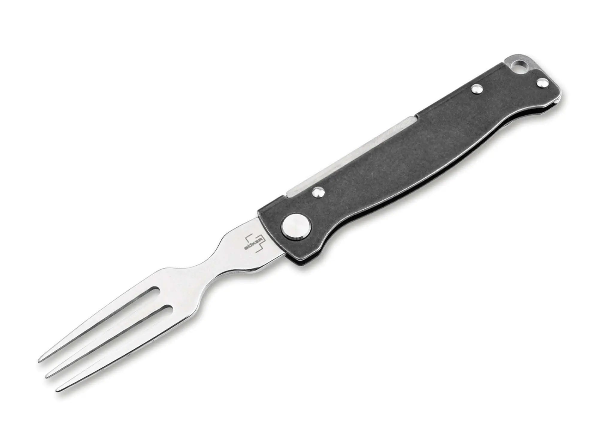 Böker Plus Atlas Gabel – Klappbares Campingbesteck aus Edelstahl mit Slipjoint & Clip - GMELCH