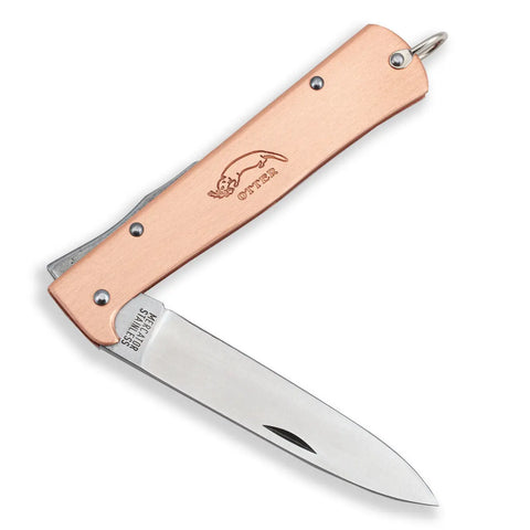 OTTER Mercator Kupfer – Klappmesser mit Kupfergriff, Backlock, §42a konform, Solingen Otter