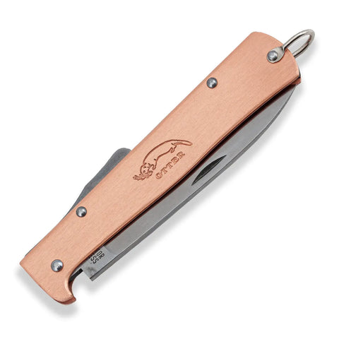 OTTER Mercator Kupfer – Klappmesser mit Kupfergriff, Backlock, §42a konform, Solingen Otter