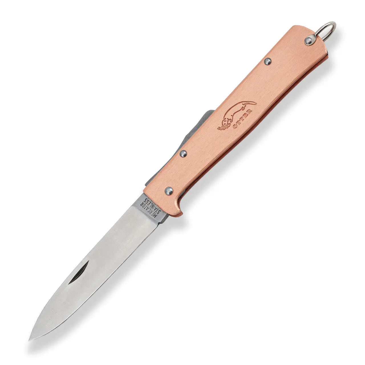 OTTER Mercator Kupfer – Klappmesser mit Kupfergriff, Backlock, §42a konform, Solingen Otter