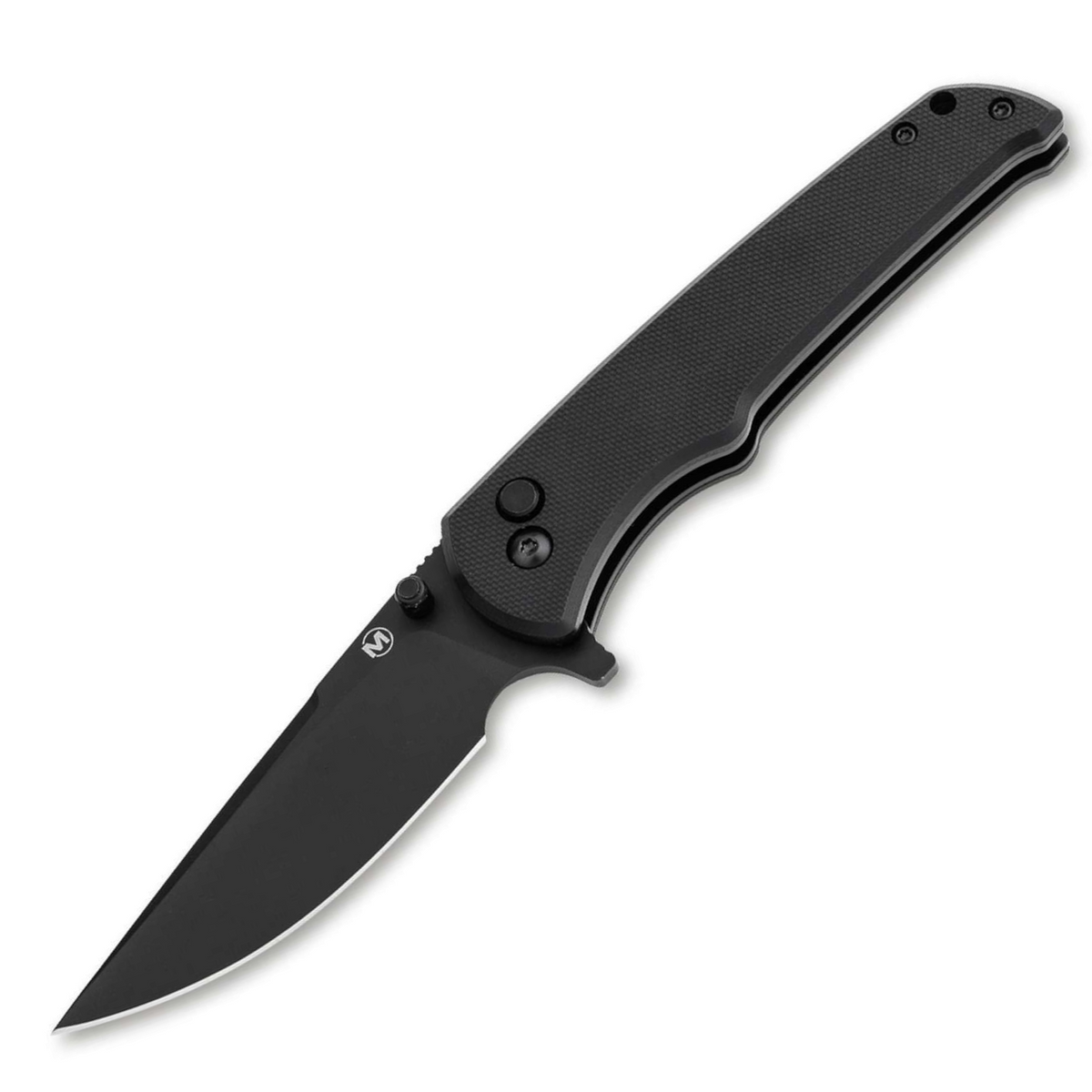 Böker Magnum Blackjay Taschenmesser – 440A Stahl, Button Lock, Flipper, G10 Griff – EDC-Messer in Schwarz