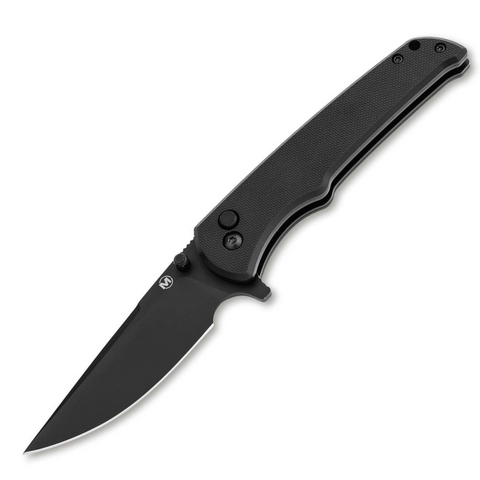 Böker Magnum Blackjay Taschenmesser – 440A Stahl, Button Lock, Flipper, G10 Griff – EDC-Messer in Schwarz